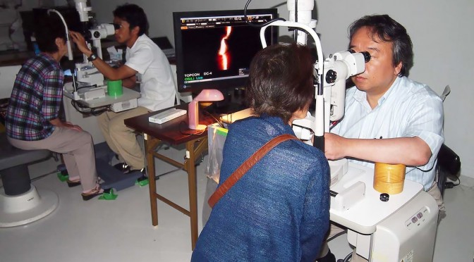 仮設住宅の住民を対象に金沢医大が実施した眼科の無料検診