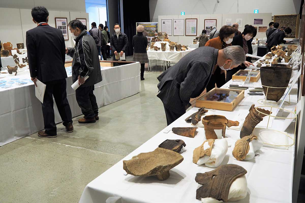 復興発掘調査で明らかになった釜石の歴史を紹介する展示