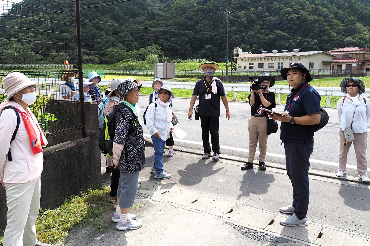 東日本大震災時は参加者の背後にある建物付近まで浸水した
