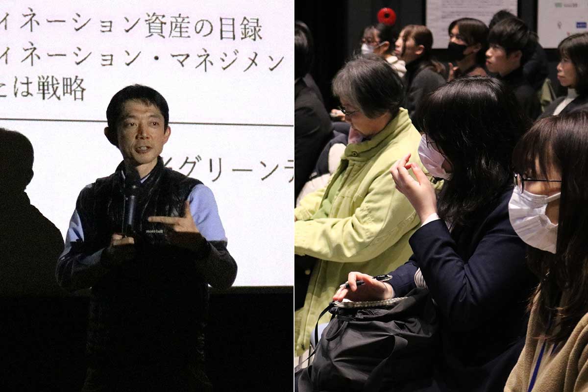 講師の荒井一洋さん（左）はNPO法人エコツーリズムセンター理事、北海道アドベンチャートラベル協議会会長なども務める