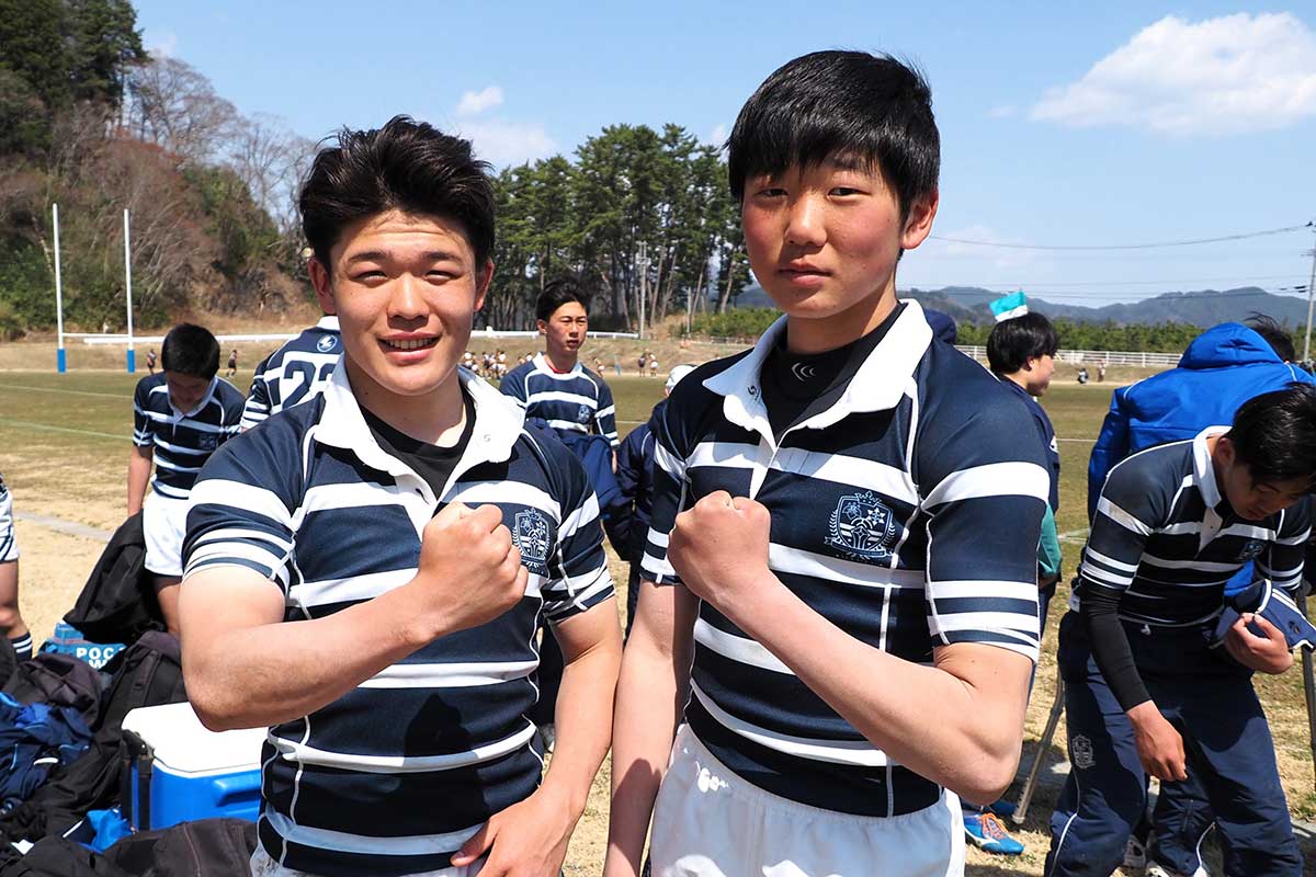 「花園へ、ベスト16が目標」と土橋遼治さん（右）と本田聖成さん