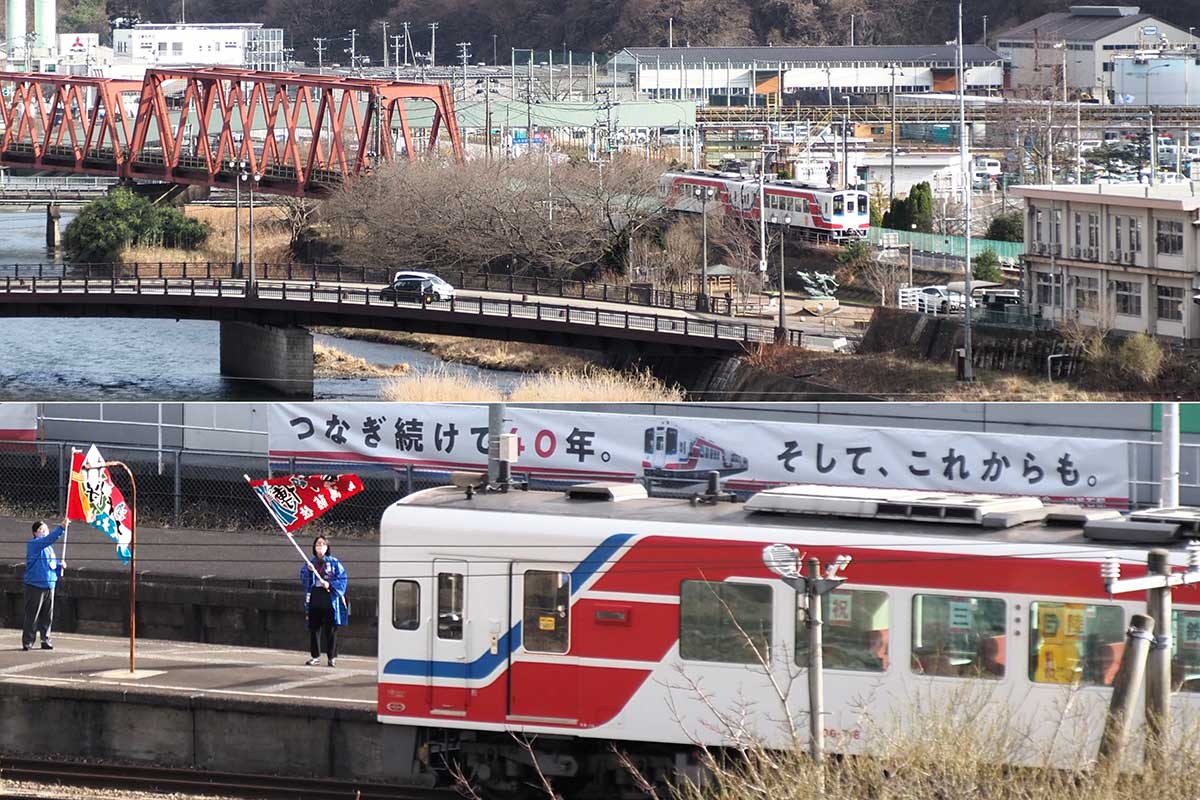 「これからも…」。釜石の街なかを三鉄車両は走り続ける