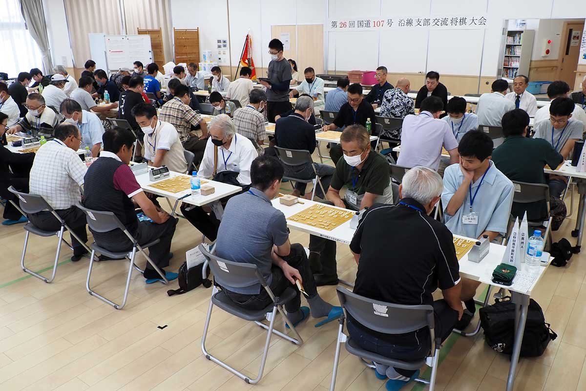 「国道107号沿線支部交流将棋大会」が釜石で開かれるのは21年ぶり