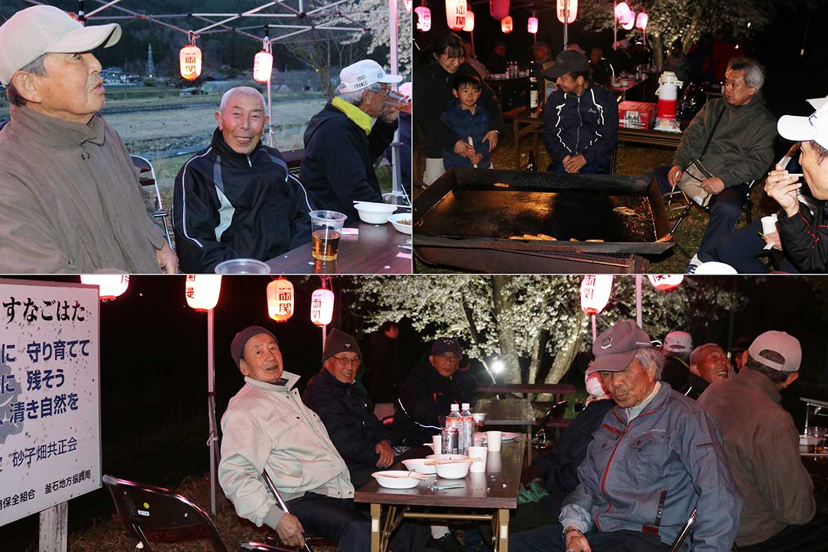 町内会単位の花見会は今では数少ない光景。住民同士をつなぐ