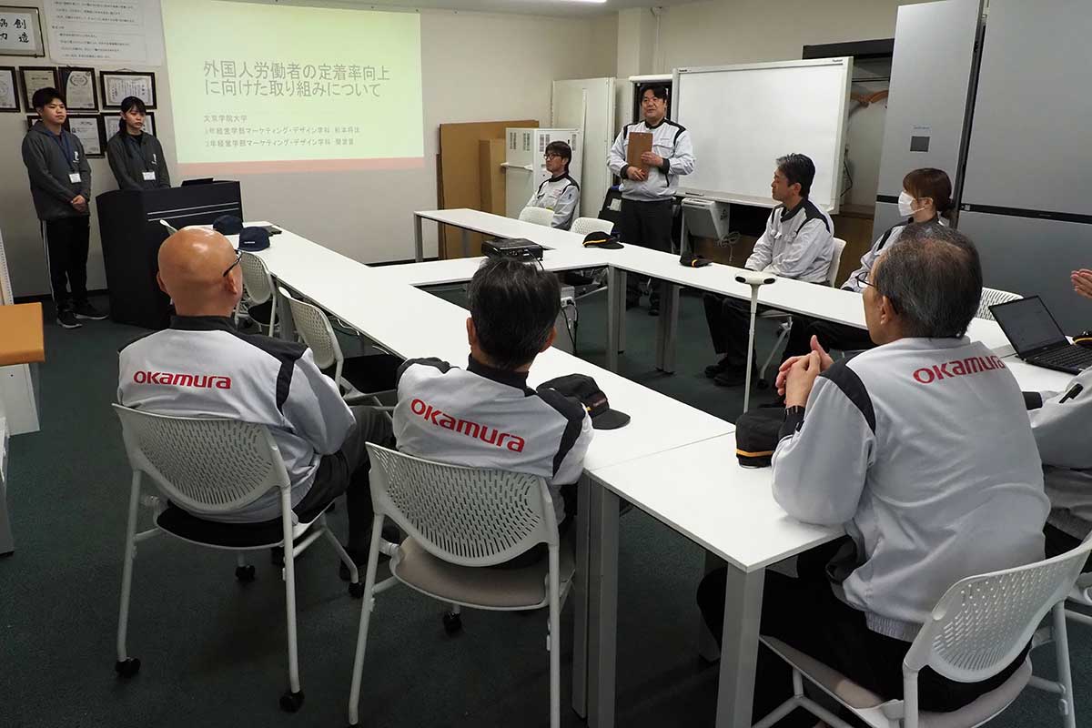 幹部職員に対して行ったまとめ発表＝5月30日
