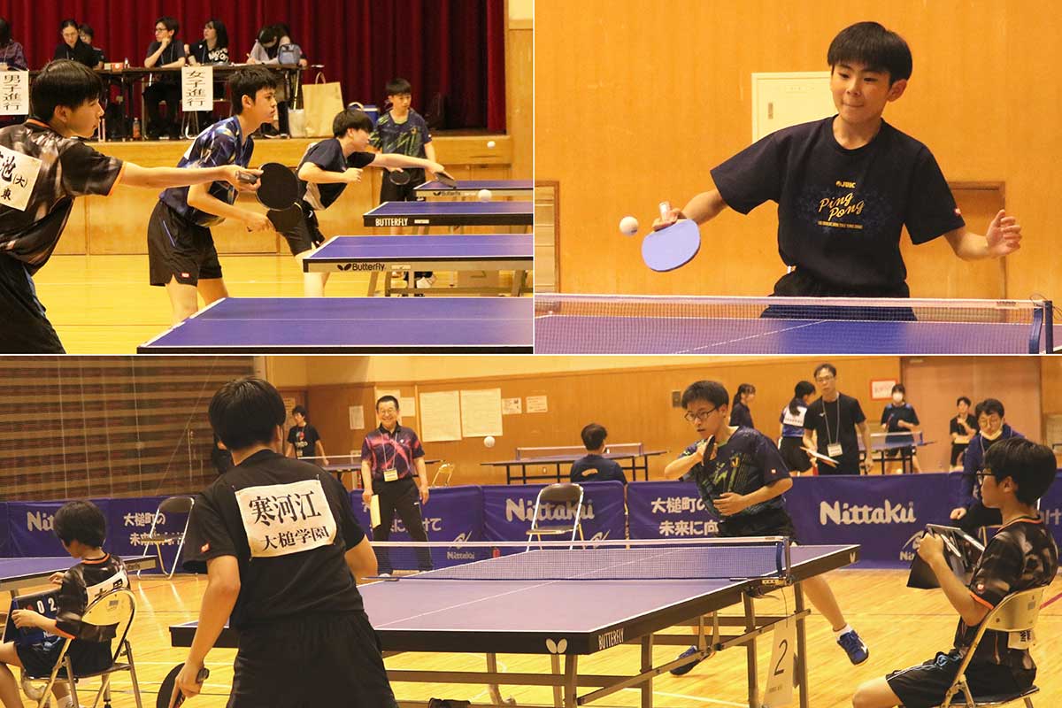卓球男子個人戦では28選手がトーナメントで優勝を競い合った