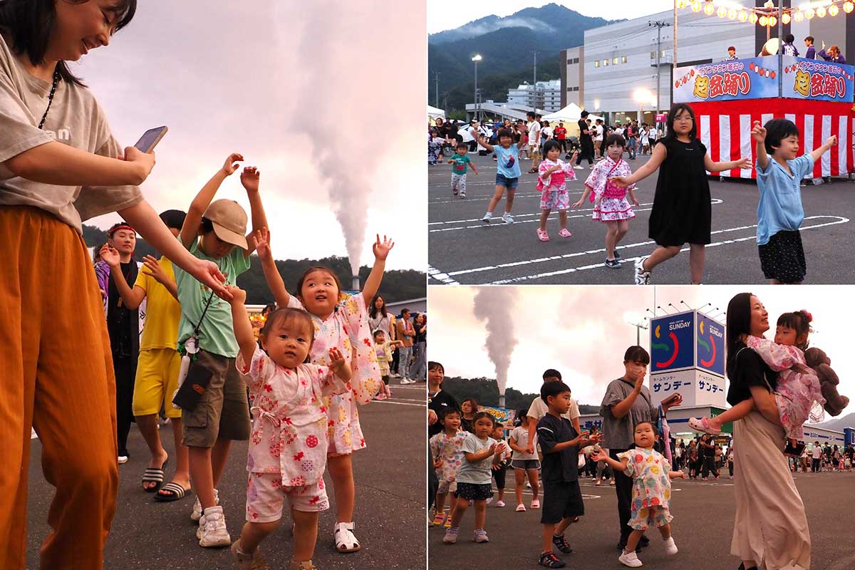 盆踊りパレードを思い思いに楽しむ子どもたち