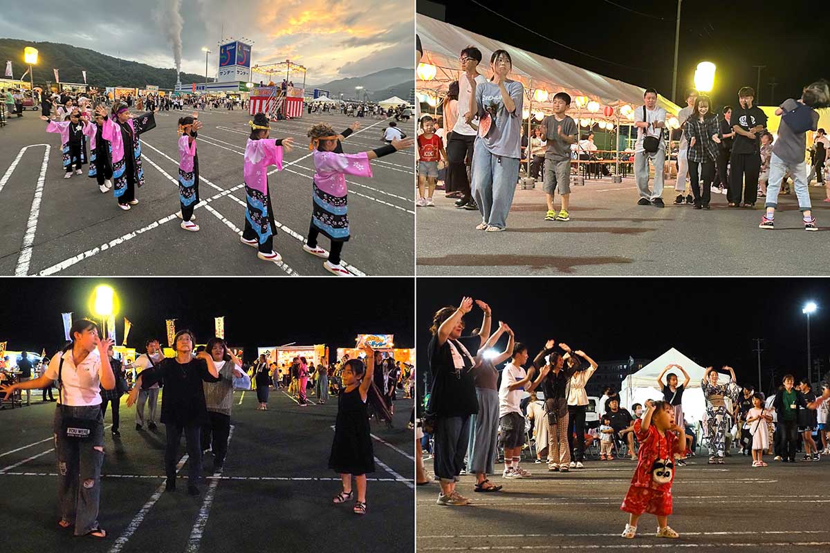 大人も子どもも一緒に踊りの輪をつくって交流を深めた