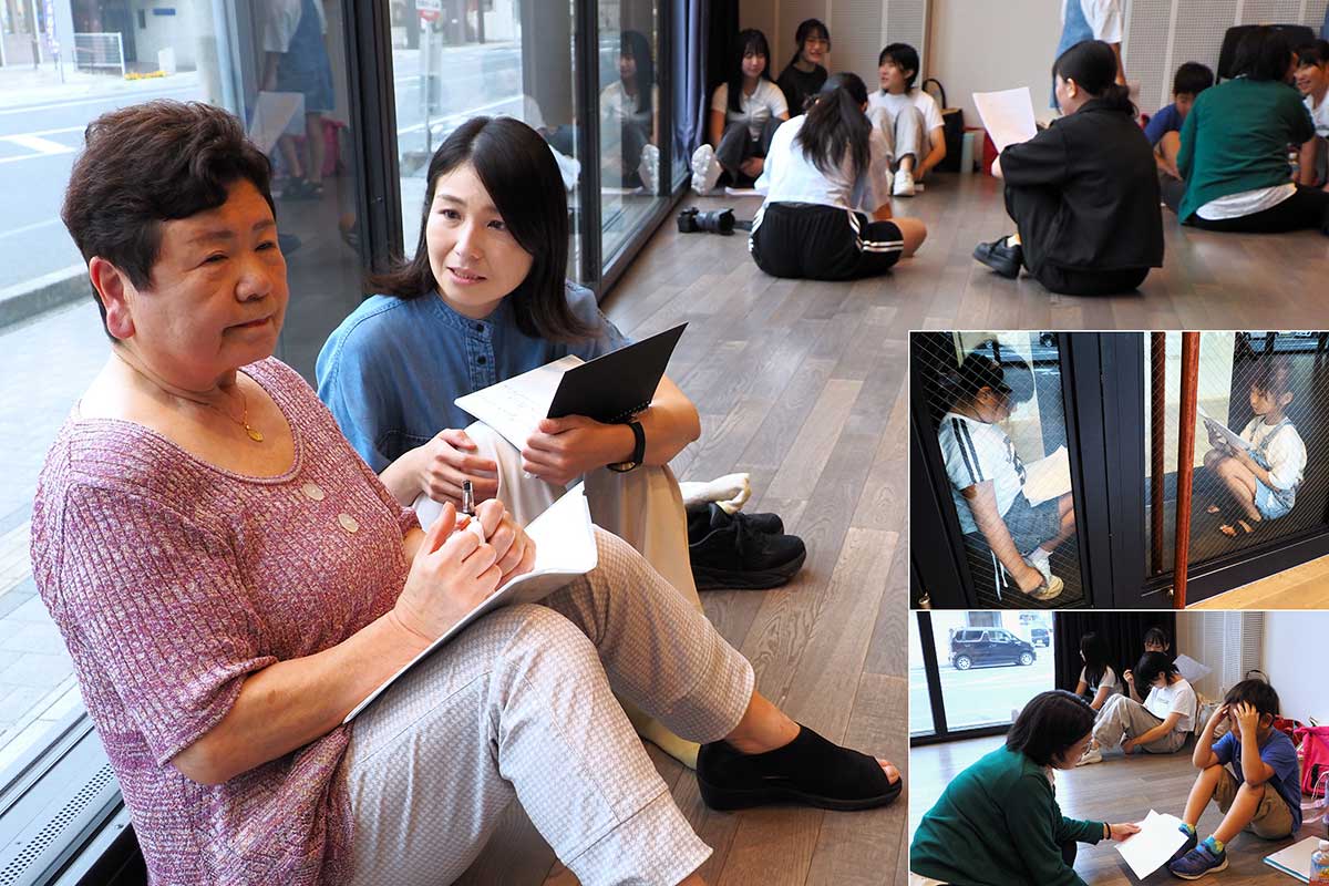 台本の読み合わせに遠野出身の俳優石川紗世さん（左から2人目）も協力