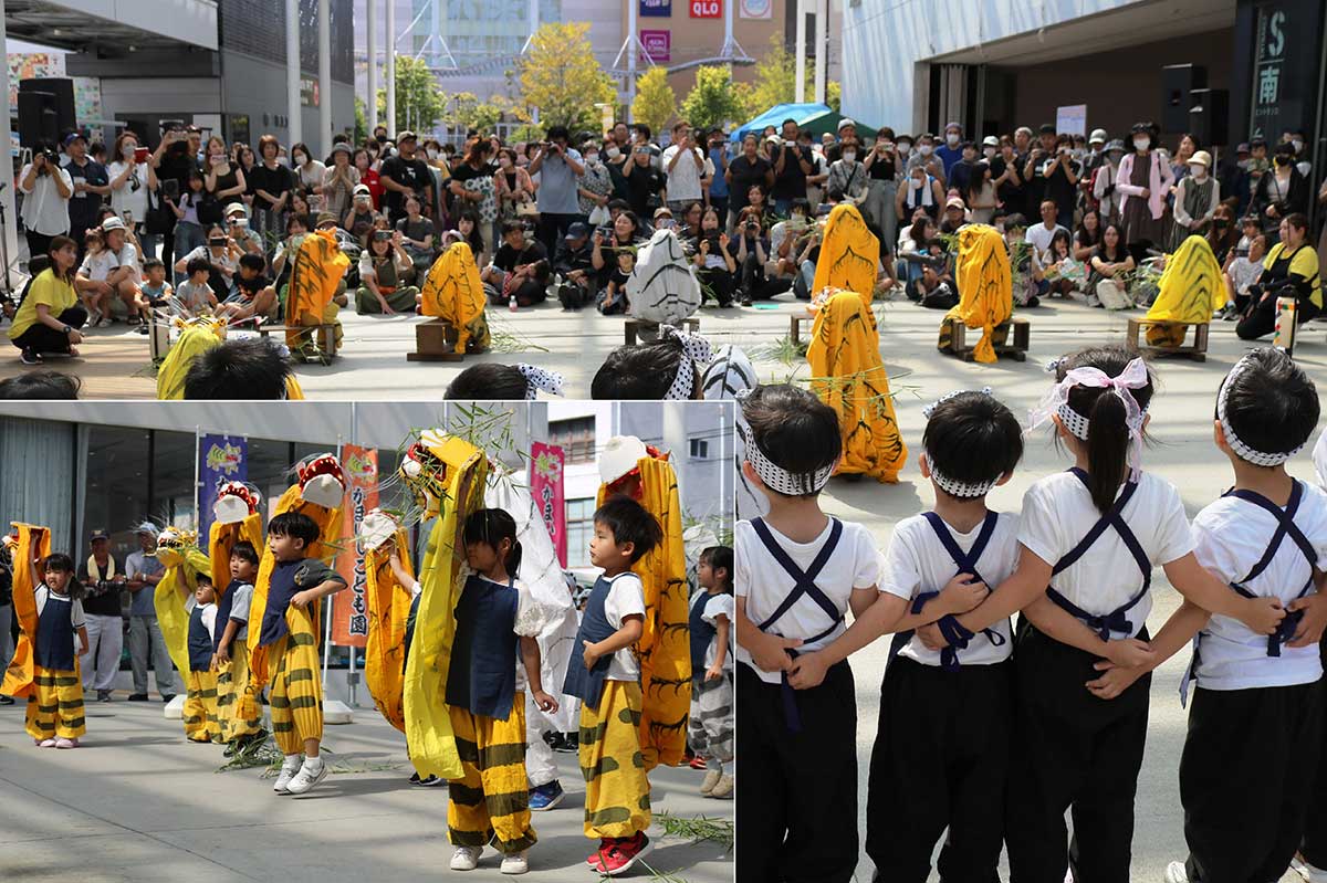 オープニングを飾った「かまいしこども園の虎舞」