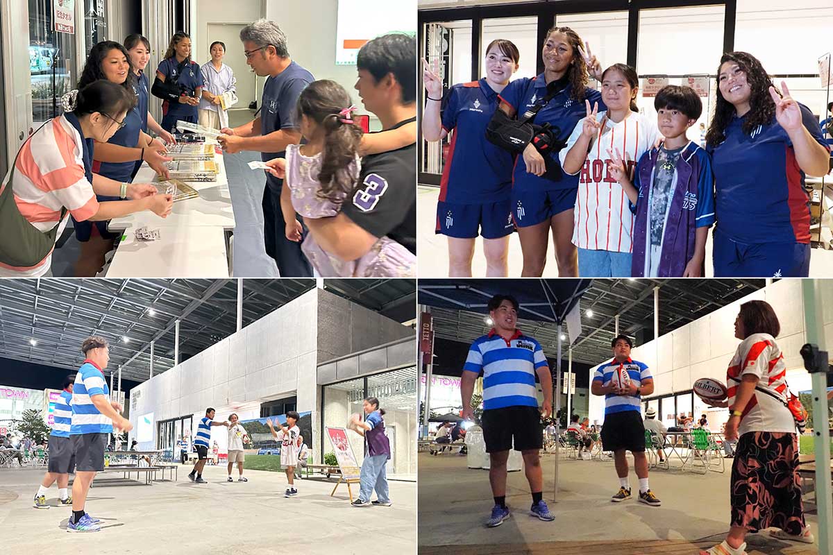 女子選手や釜石シーウェイブスの選手らとの交流も楽しんだ