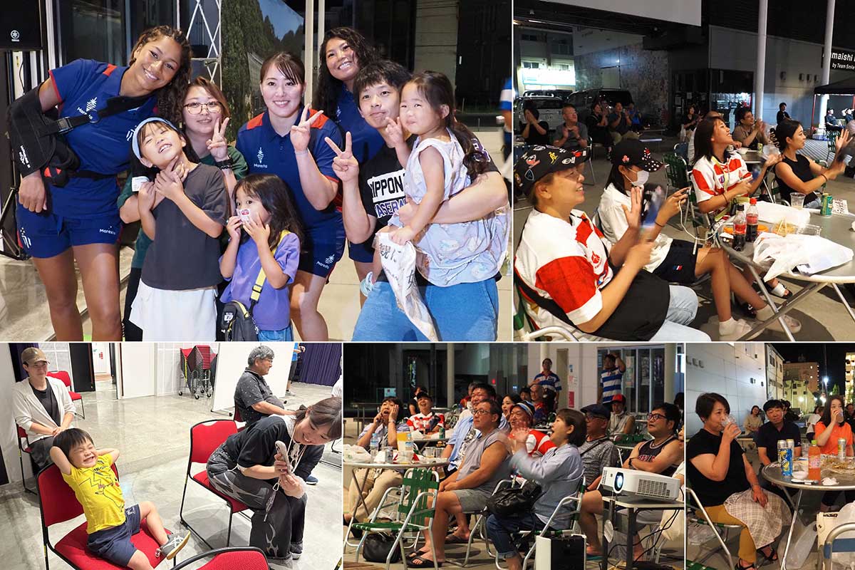 一喜一憂しながら観戦したり交流を楽しむ来場者