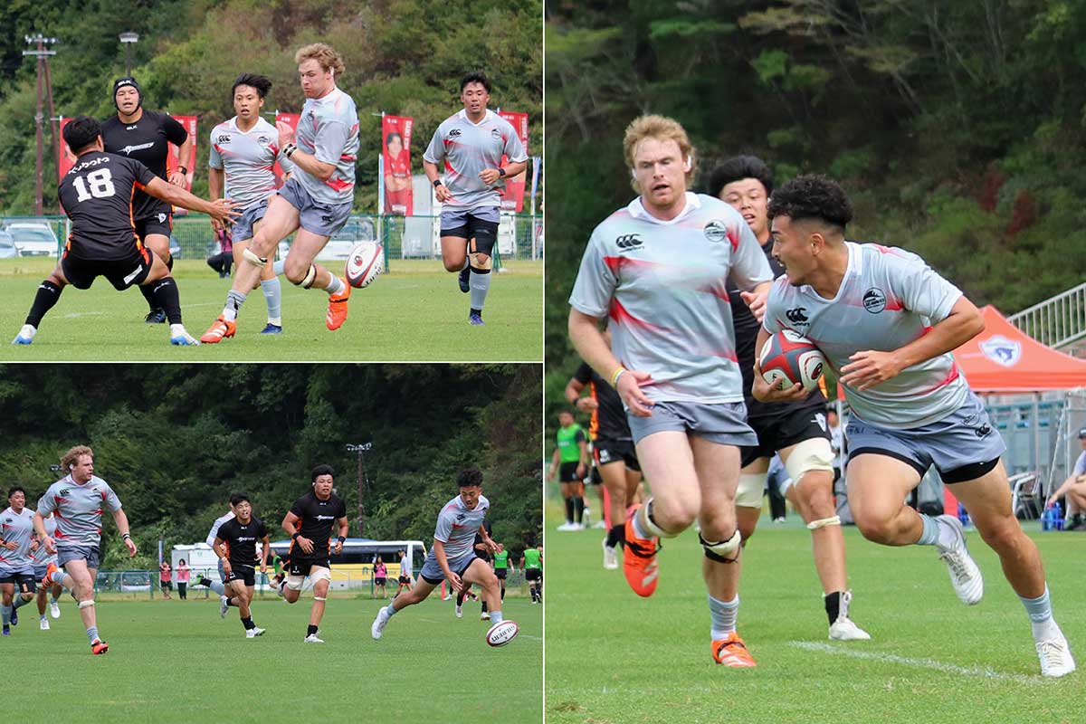 前半20分、フランカー、アンガス・フレッチャーが蹴り出したボールをSO落和史が拾いトライへ