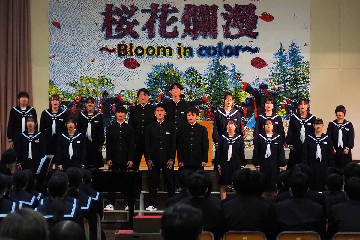 全員が主役。気持ちを一つに合唱を披露した3年生