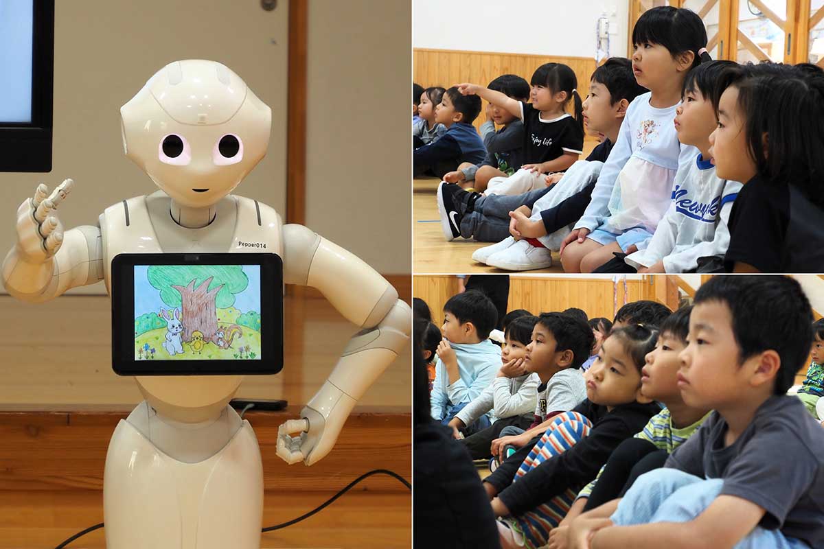 子どもたちを物語の世界へいざなうペッパー