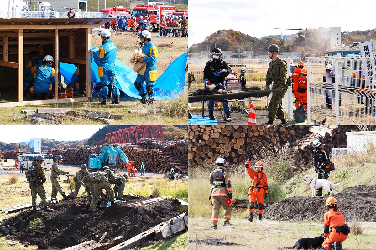 関係機関が連携し津波から逃げ遅れた人らの救助活動にあたる