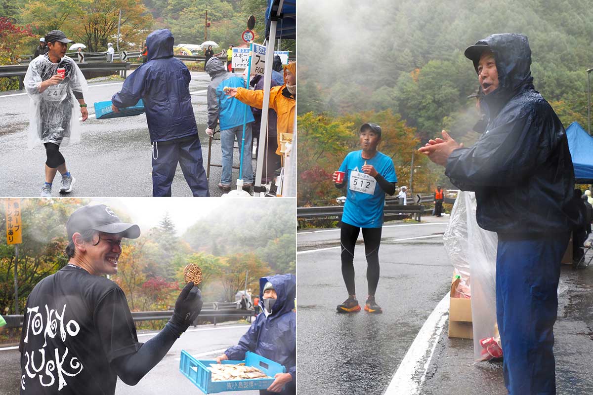 給水ポイントは交流の場。提供品の「東京ラスク」もしっかりPR