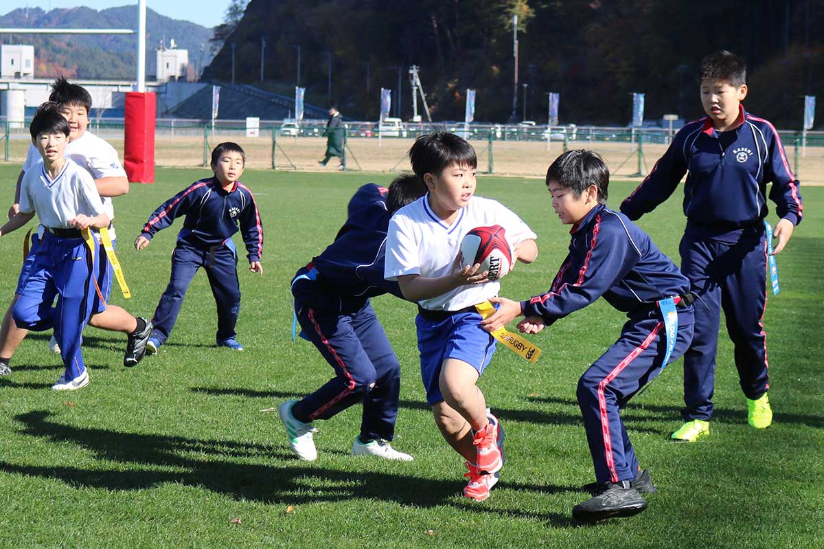 7回目を迎えた釜石東ロータリーカップ釜石市小学校対抗タグラグビー大会