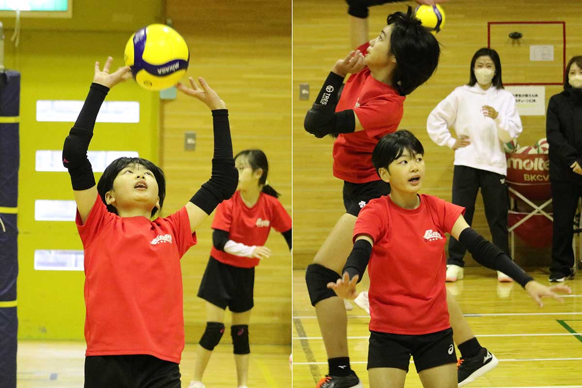 姉の背中を追ってバレーを始めた山﨑良菜さん。セッターとして攻撃のバリエーションを広げる