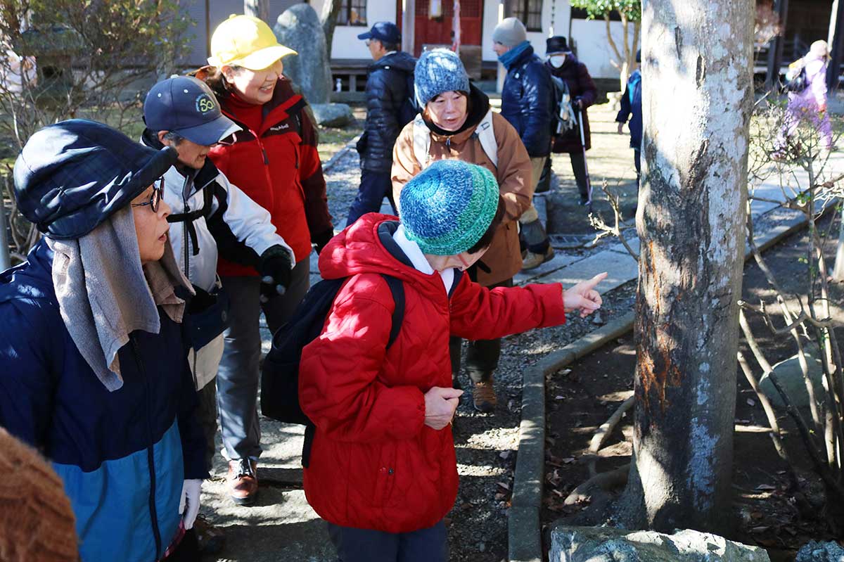 薬師山観音寺入り口の樹木にはクマのものとみられる爪痕も。まだまだ注意が必要