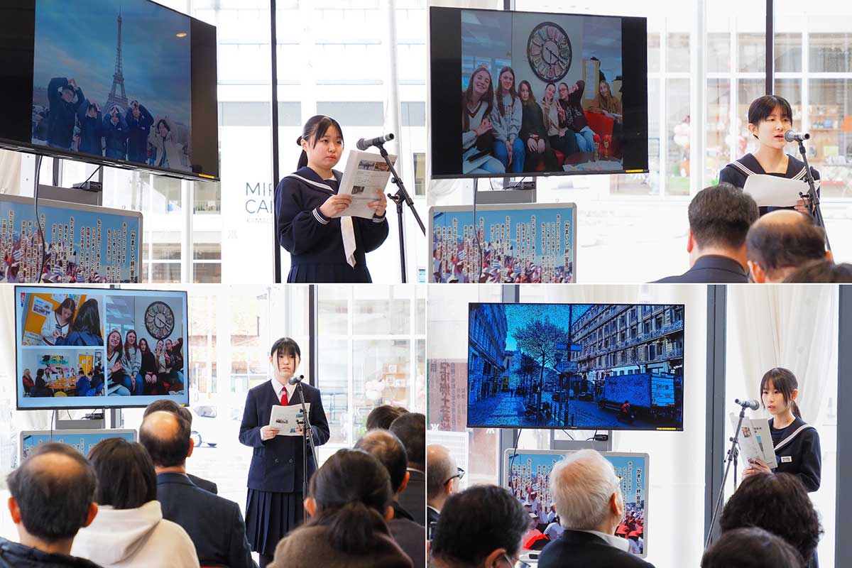 現地で撮った写真を示して印象に残ったことや学びを語る