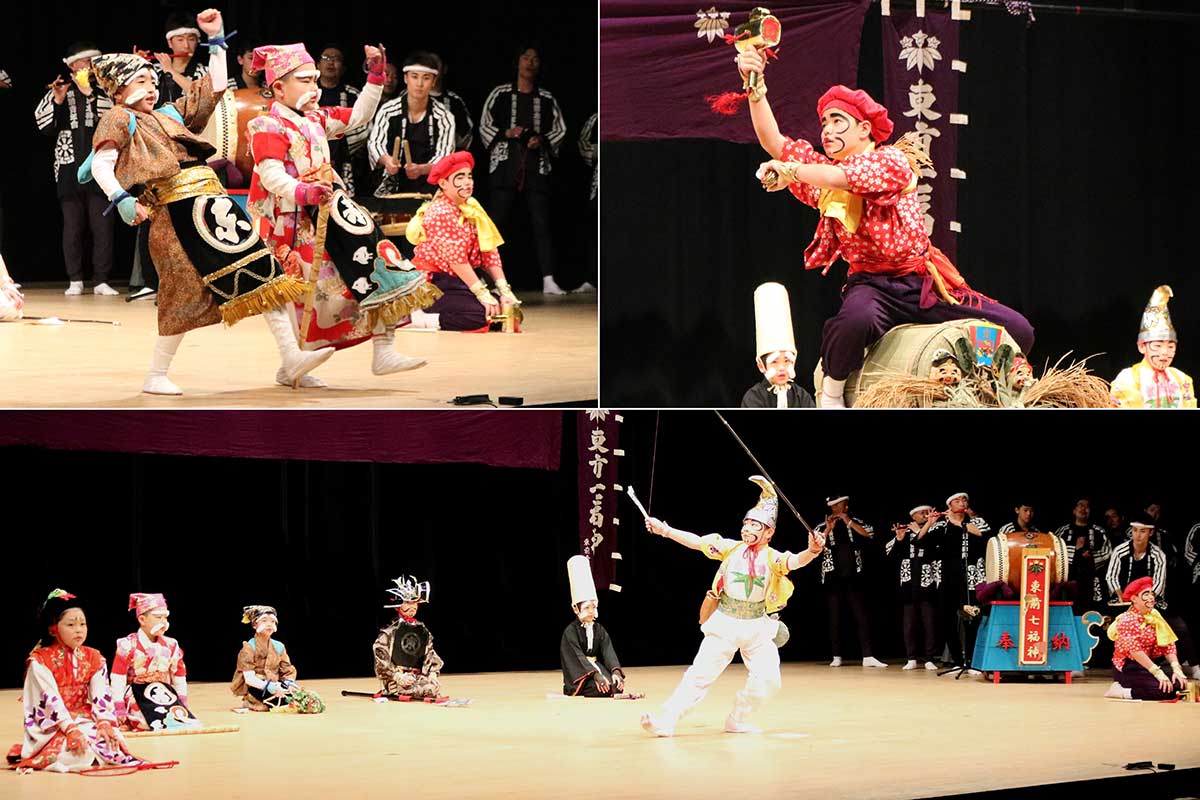 東前太神楽の代名詞、子どもたちによる「七福神」。市民が楽しみにする演目の一つ