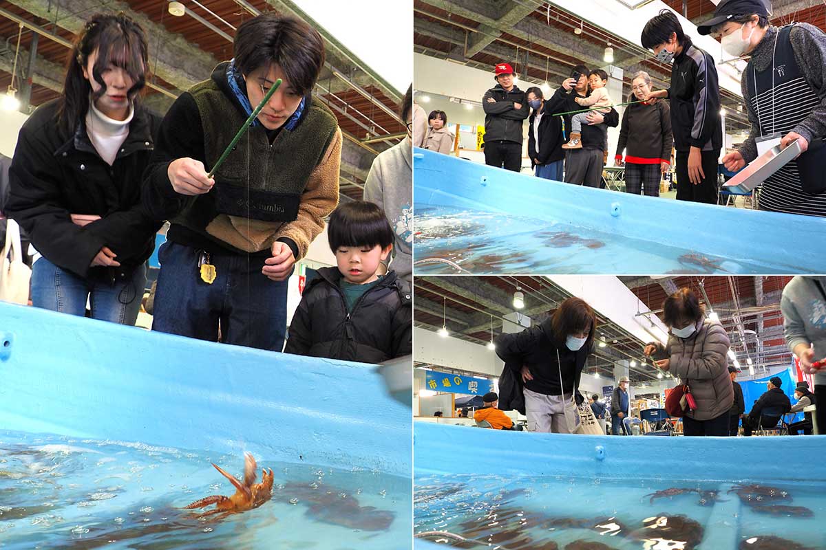 釣れるか!?狙いを定めてカニ釣りに挑む挑戦者たち