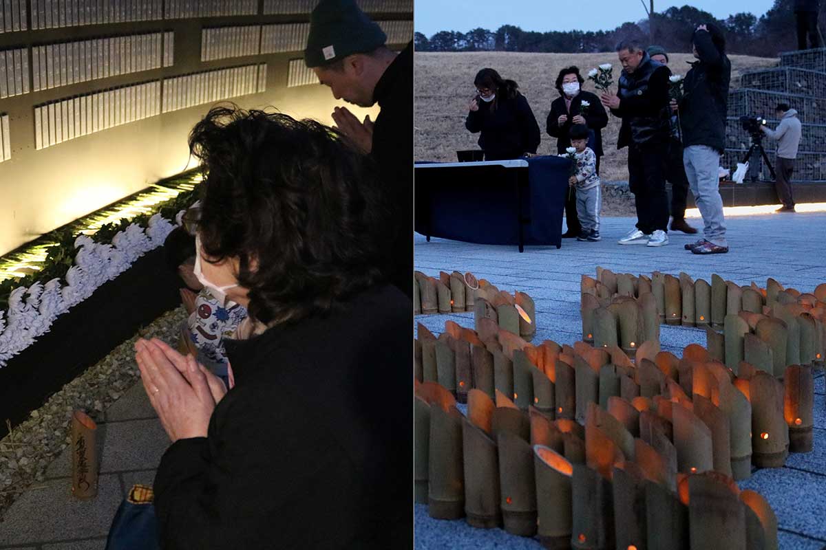 訪れた人たちが焼香。花を手向け、手を合わせて故人に思いを伝えた