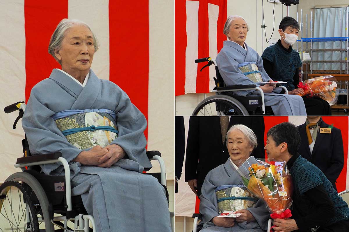 100歳の板澤さん。凛とした居ずまいが印象的