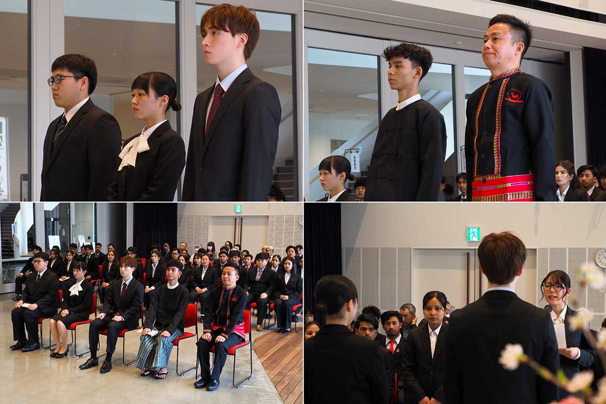 夢や目標を持って入学した新入生を在校生が歓迎する