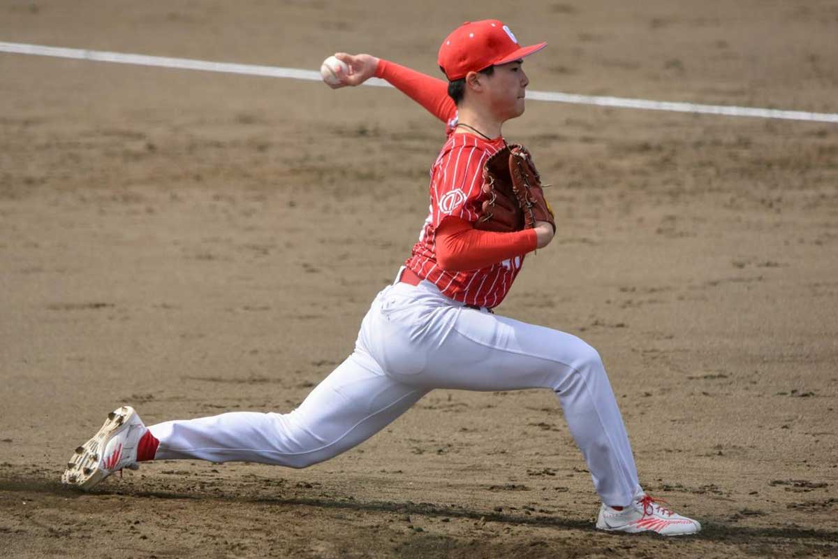 新加入の大瀬開途投手は釜石出身。県内の野球強豪校、一関学院高を卒業