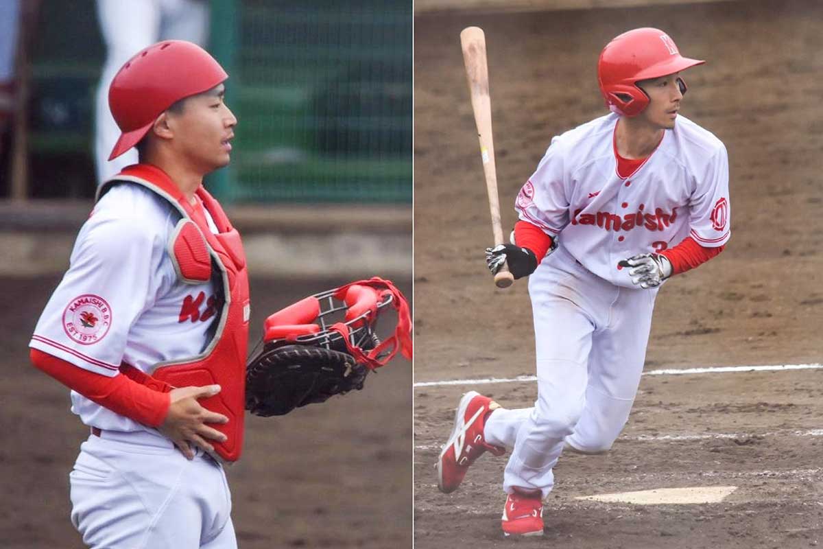 西澤直史（右）、和哉（左）兄弟選手も打撃の要。捕手の和哉選手は司令塔としてもチームを支える