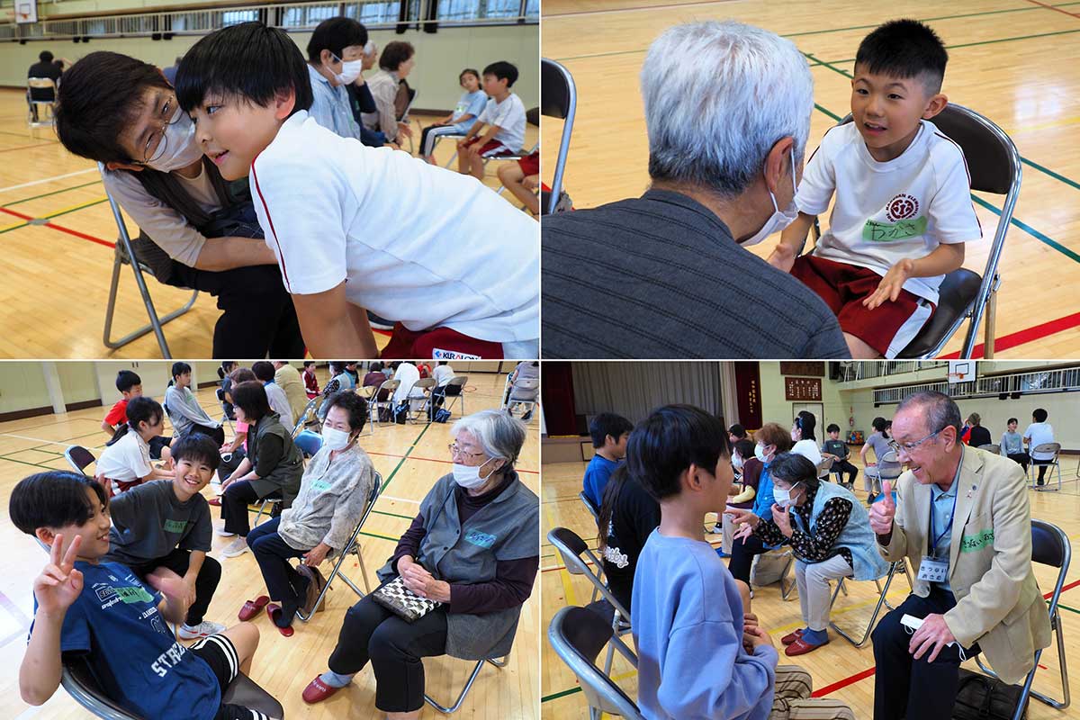 懸命に伝え、話を聞いたり子どもたちの姿に大人の顔はほころぶ