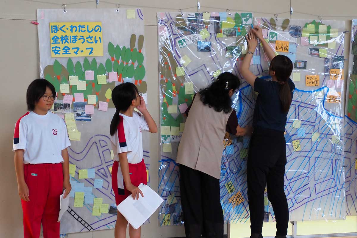 東日本大震災の津波浸水区域を知ってもらう工夫も