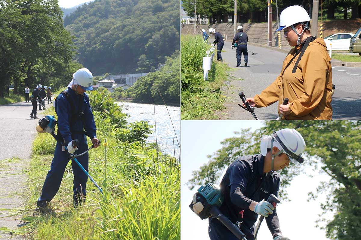 甲子川は5日にアユ釣りが解禁される。同市道は釣り客の移動ルートにも