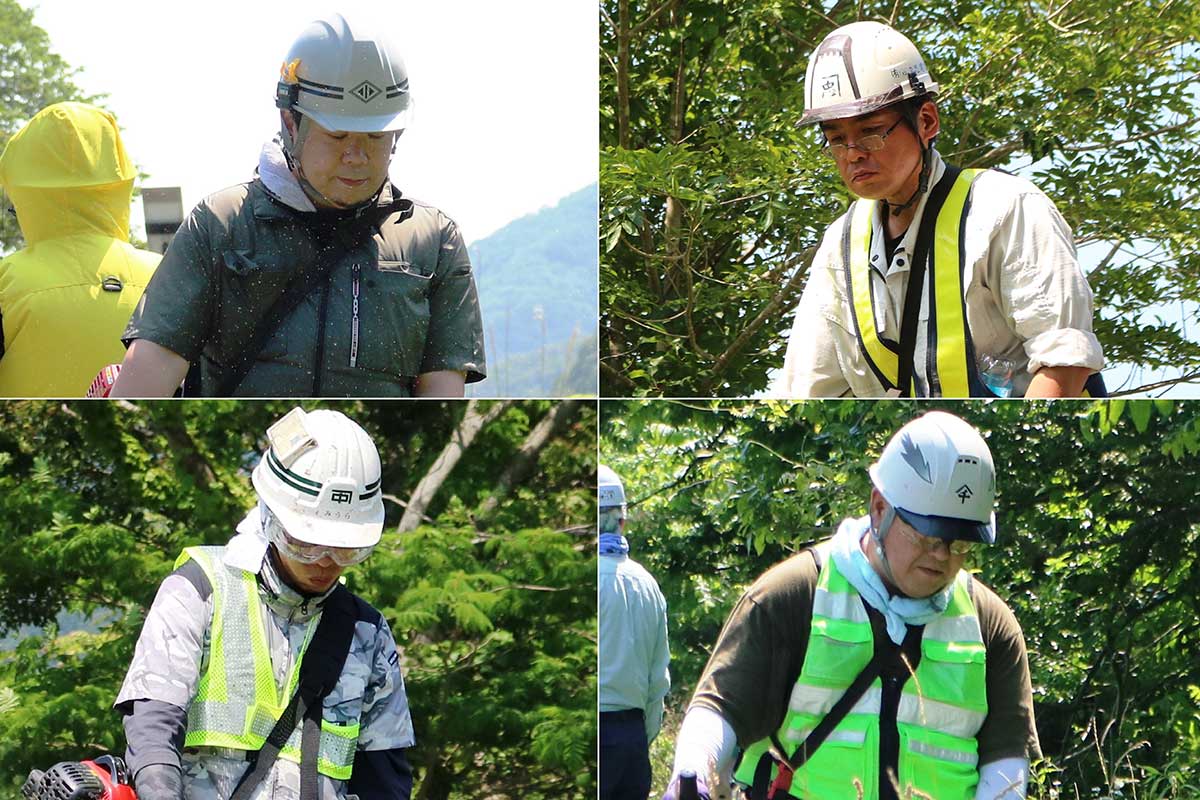 建設業各社が力を合わせる地域貢献活動。休憩時間には交流も深めた