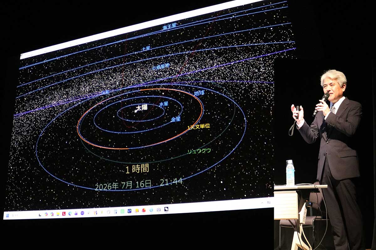 4次元デジタル宇宙ビューワー「Mitaka」の映像も上映。地球から観測されている星や宇宙の構造を知ることができる