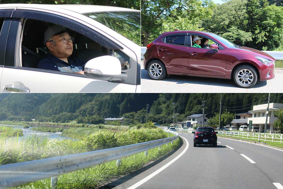 橋野鉄鉱山へレッツゴー!講習を受けたドライバーが客を送迎