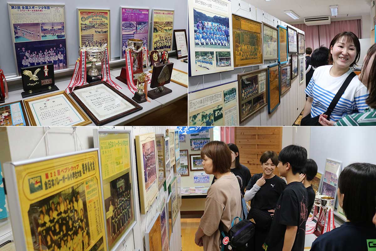 地元スポ少、栗林ゼブラ（野球）、栗林ラビー（バレーボール）の歴史を振り返る展示コーナーも設けた