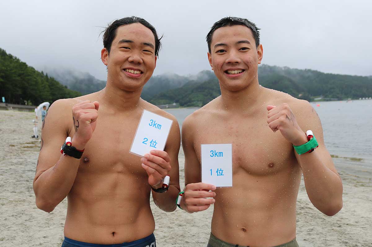 3キロ男子の部の総合1位は盛岡一高、2位は花巻東高の選手。県内高校生がワンツーフィニッシュ