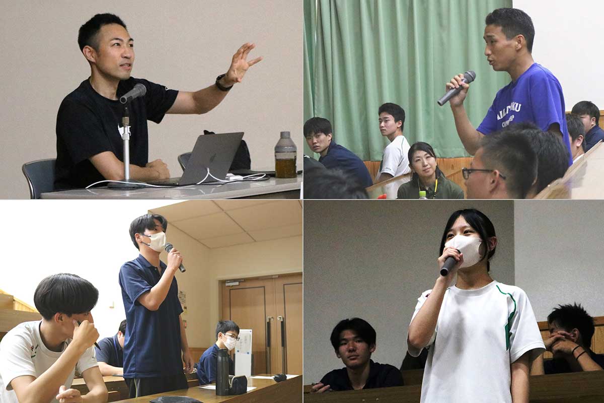 質疑応答では生徒が次々に手を挙げ、高橋さんに質問。今後の人生を歩む上でのさまざまなヒントを得た