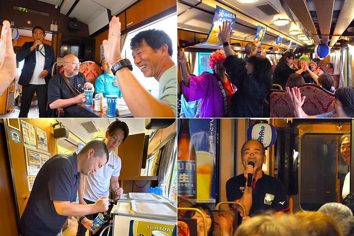居合わせた人と自然に交流が生まれるのがイベント列車の魅力