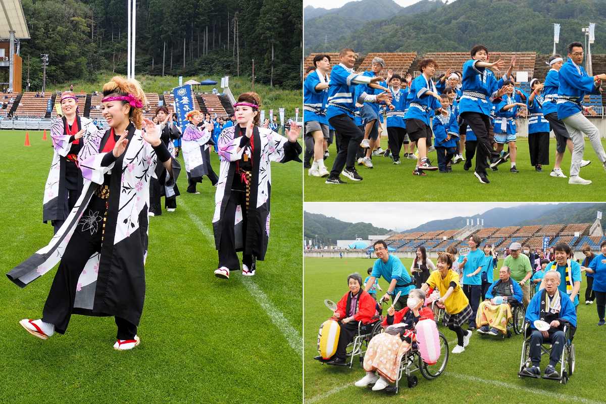 職場や活動の仲間と楽しい時間を共有する踊り手たち
