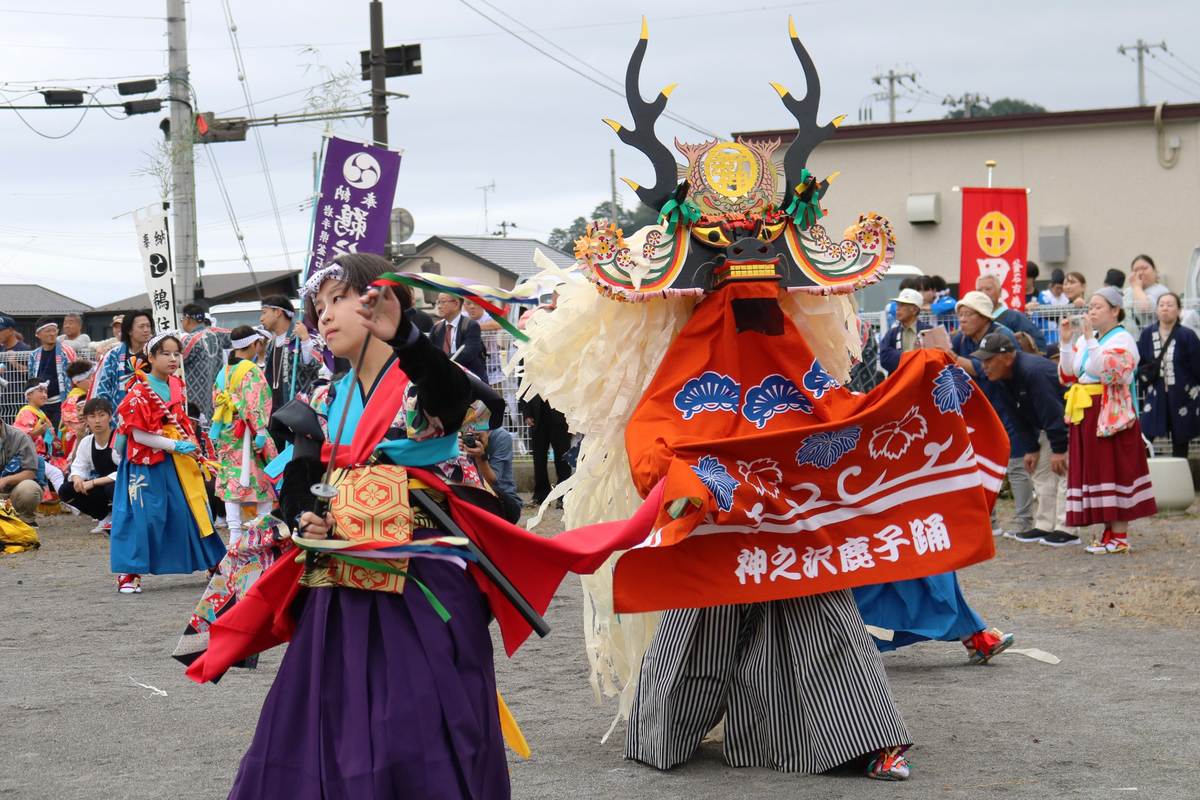 地元芸能、神ノ沢鹿踊は2017年3月に市指定文化財となった